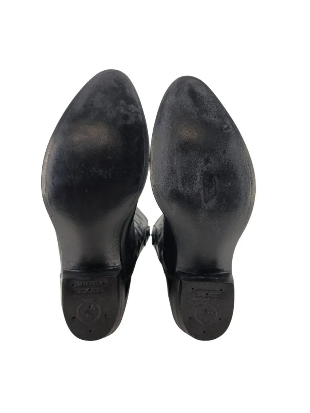 J.B. Hill Mens Size 10EE Wide Black Leather Cowboy Western Boots Handmade Texas - Picture 4 of 16